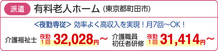 埼玉県さいたま市、有料老人ホーム、派遣。ナース24時間常駐で安心!平均介護度2.9.夜勤1回 介護福祉士32,345円~、介護職員初任者研修 31,655円~